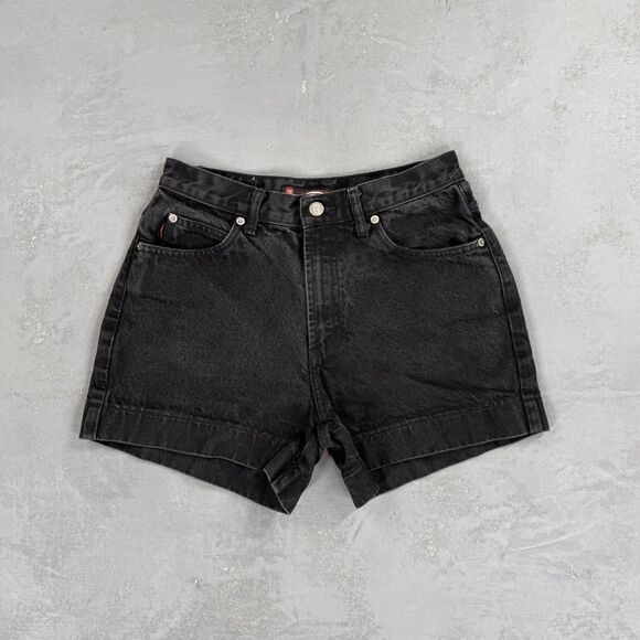 Vintage Bongo Big Hem Black Denim Shorts Size 5, Fit 27 in - Picture 1 of 5